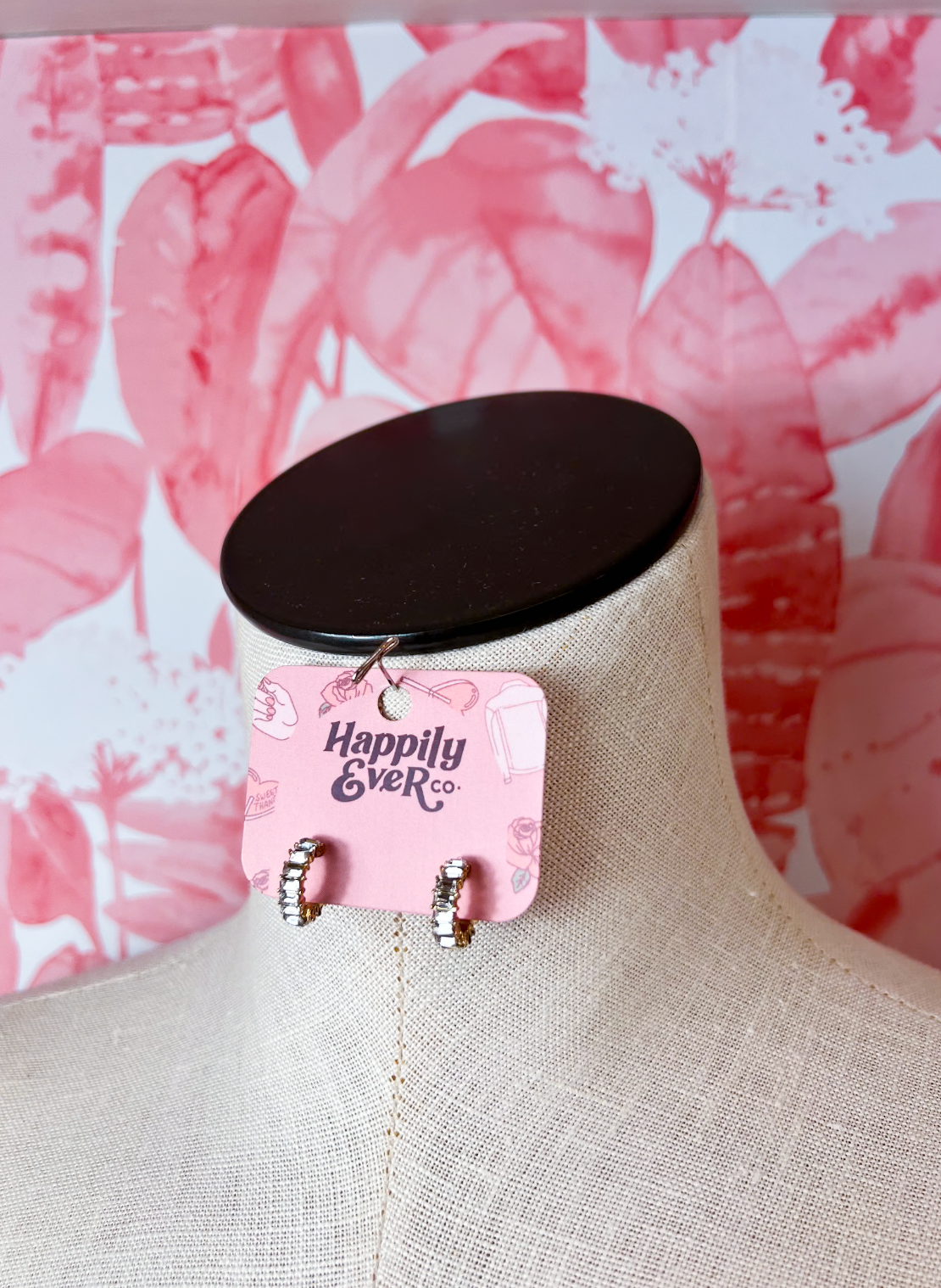 Baguette Stone Hoop Earrings *Final Sale*