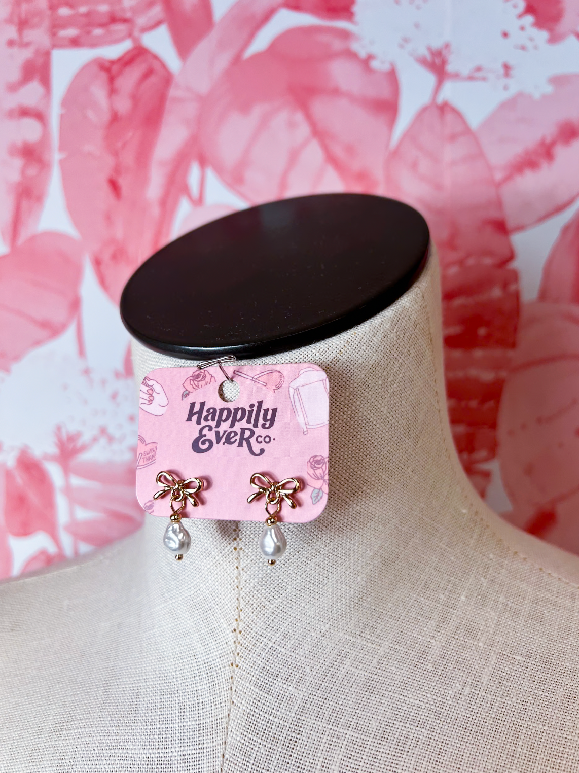 Pearl & Bow Stud Earrings  *Final Sale*
