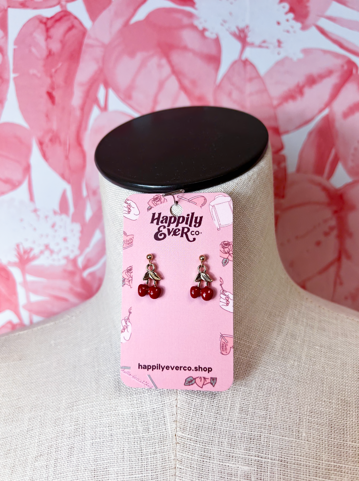 Dangle Cherry Stud Earrings *Final Sale*