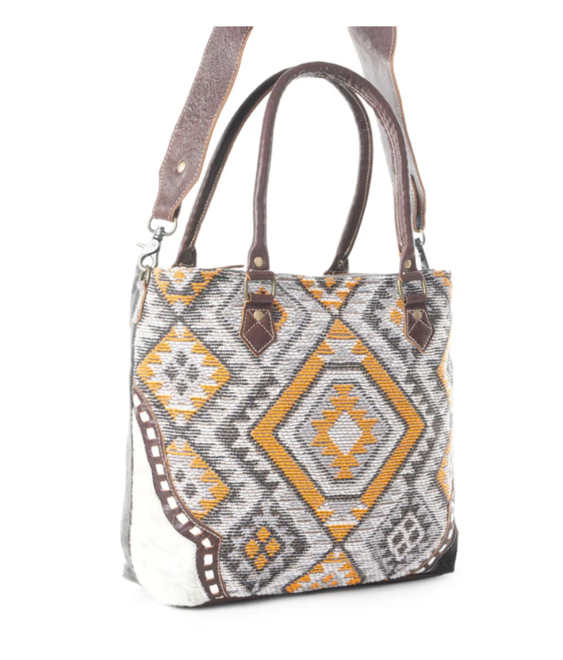 Myra | Chocolate Squares Tote Bag *FINAL SALE*
