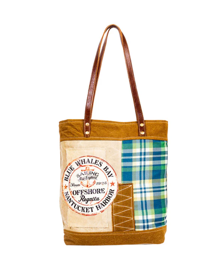Myra | Blue Whales Bay Tote Bag *FINAL SALE*