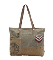 Myra | Military Badge Canvas Tote Bag *FINAL SALE*