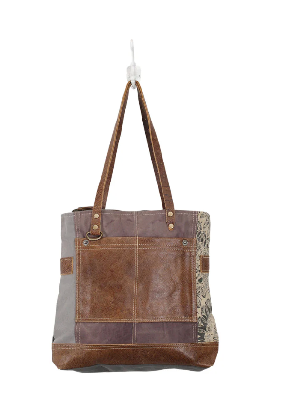 Myra | Side Floral Print Canvas Tote Bag *FINAL SALE*