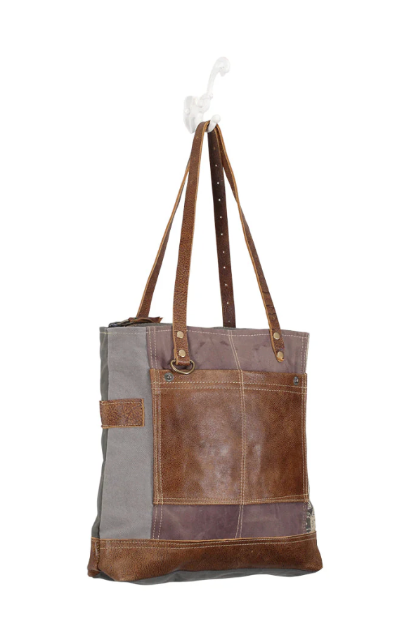 Myra | Side Floral Print Canvas Tote Bag *FINAL SALE*