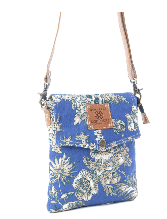 Myra | Azure Bloom Crossbody Bag in Willow Blue  *FINAL SALE*