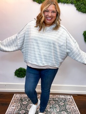 Farmhouse Stripes Pullover in Grey & Stone