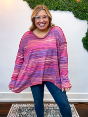 Free Flow Stripe Sharkbite Top