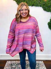 Free Flow Stripe Sharkbite Top