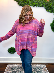 Free Flow Stripe Sharkbite Top