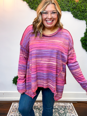 Free Flow Stripe Sharkbite Top