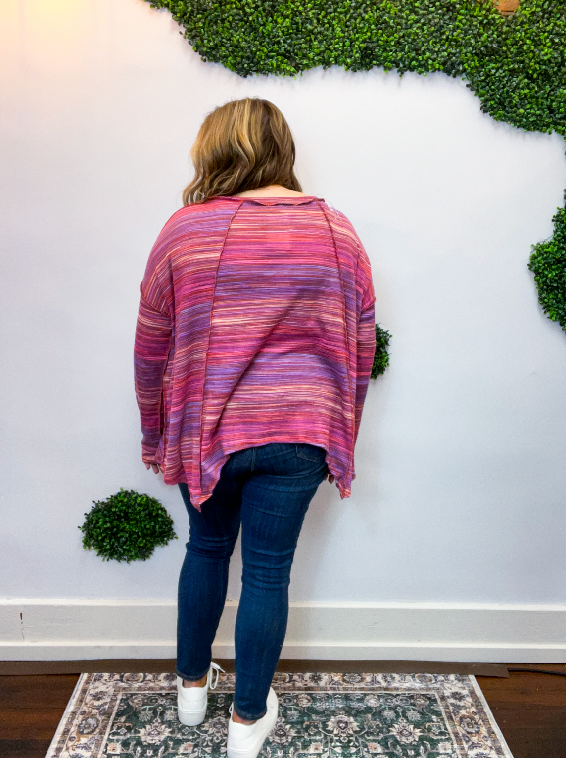 Free Flow Stripe Sharkbite Top