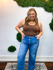 High Rise Ankle Straight Jeans by Risen in Medium Wash