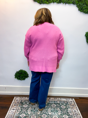 Cozy Corners Cardigan in Candy Pink