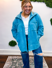 Bright Trails Fleece Jacket in Teal