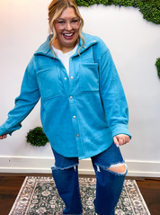 Bright Trails Fleece Jacket in Teal