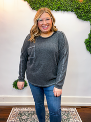 Cozy Ridge Ribbed Pullover in Black