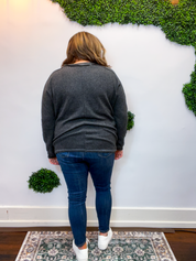 Cozy Ridge Ribbed Pullover in Black