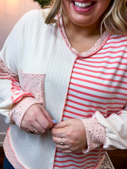 Pretty in Pink Color Block Knit Top