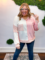 Pretty in Pink Color Block Knit Top