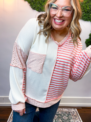 Pretty in Pink Color Block Knit Top