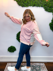 Pretty in Pink Color Block Knit Top