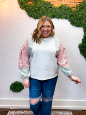 Picnic Plans Plaid Top in Grey