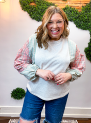 Picnic Plans Plaid Top in Grey