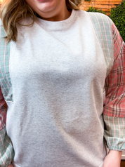 Picnic Plans Plaid Top in Grey