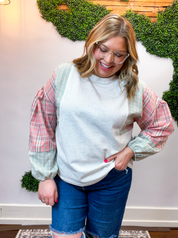 Picnic Plans Plaid Top in Grey