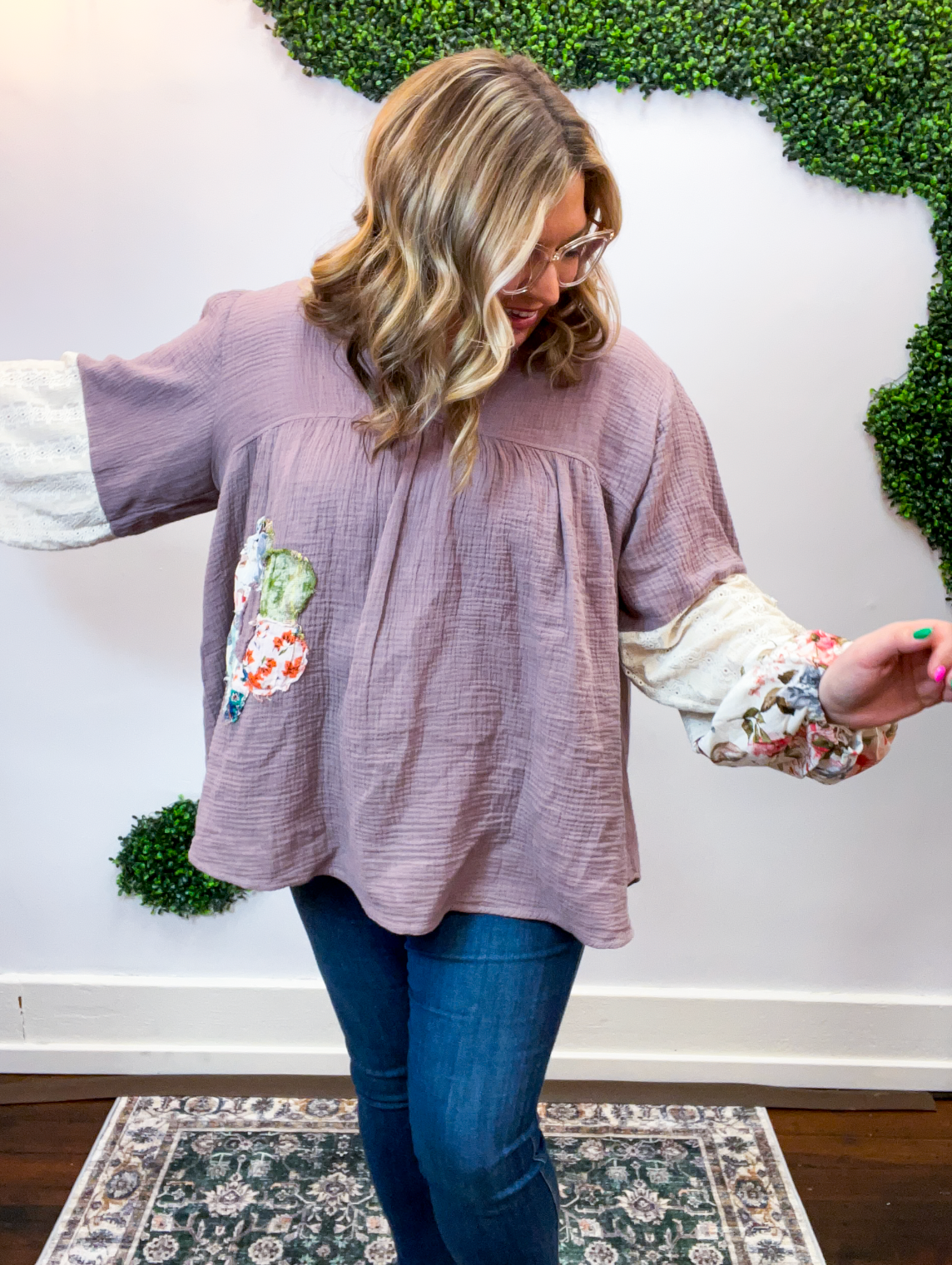 Pressed Petals Patchwork Tunic by Easel