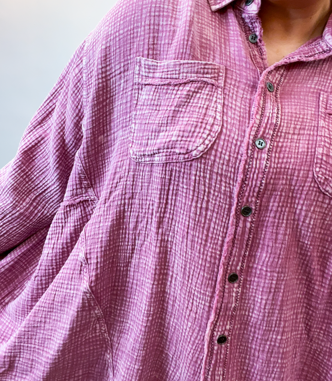 Rosey Days Gauze Button Down by Easel