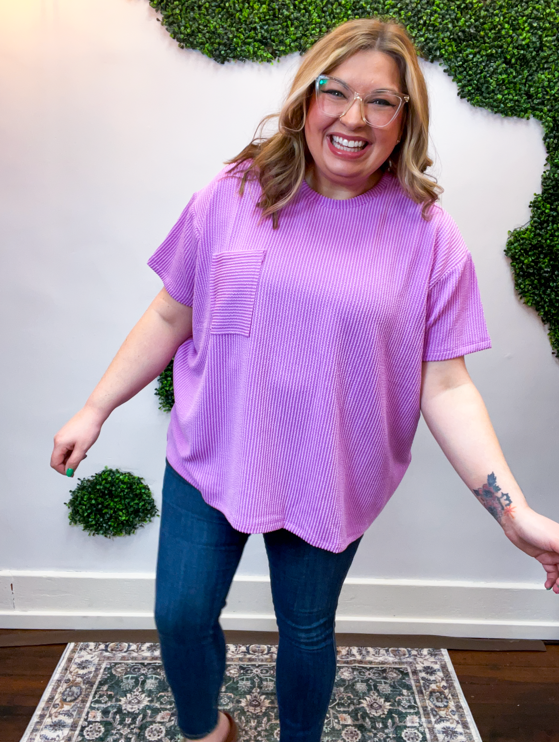 Ripple & Relax Pocket Top in Spring Violet