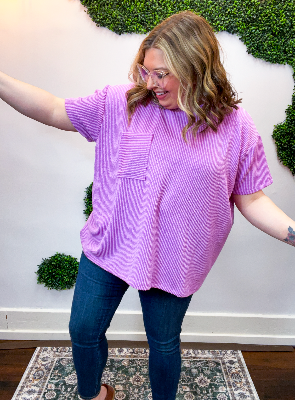 Ripple & Relax Pocket Top in Spring Violet