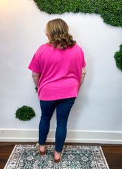 Ripple & Relax Pocket Top in Neon Hot Pink