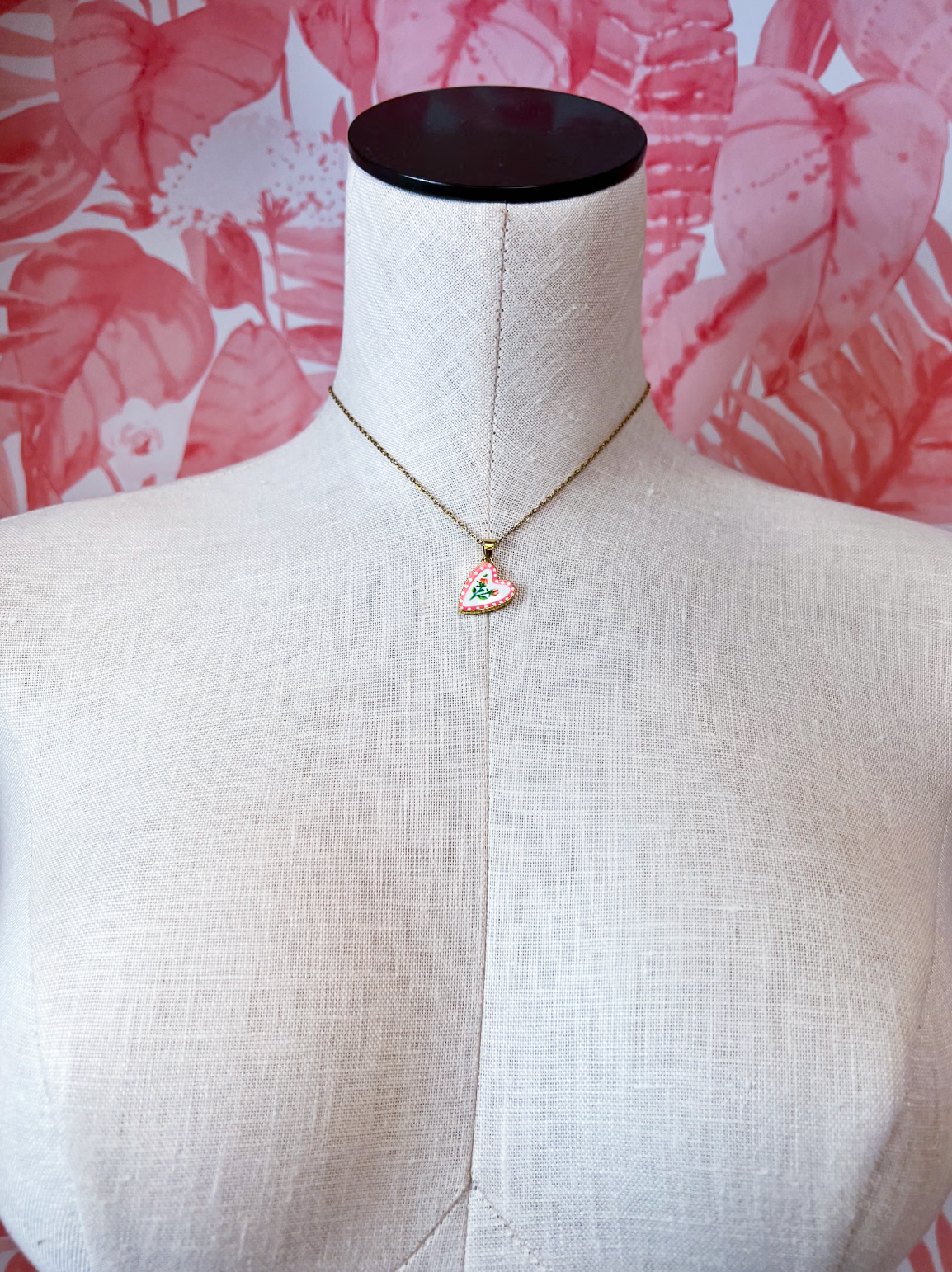 Stainless Steel Tarnish Free Handmade Ceramic Necklace - Heart  *Final Sale*