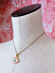 Stainless Steel Tarnish Free Handmade Ceramic Necklace - Heart  *Final Sale*