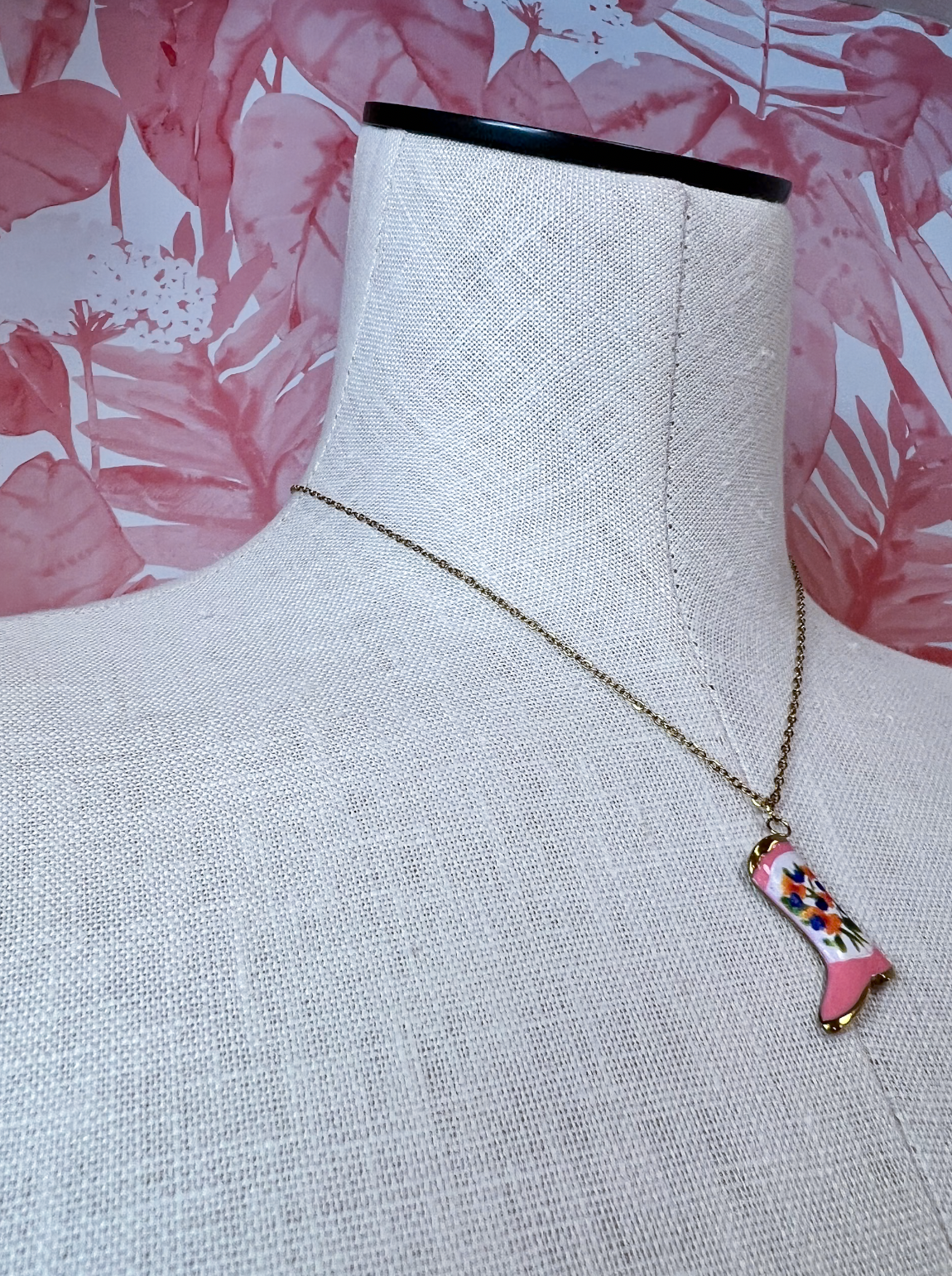 Stainless Steel Tarnish Free Handmade Ceramic Necklace - Boot *Final Sale*