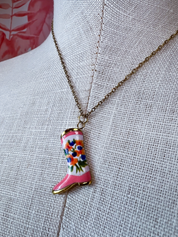 Stainless Steel Tarnish Free Handmade Ceramic Necklace - Boot *Final Sale*