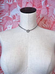 Stainless Steel Tarnish-Free Open Oval Necklace in Silver *Final Sale*