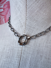 Stainless Steel Tarnish-Free Open Oval Necklace in Silver *Final Sale*