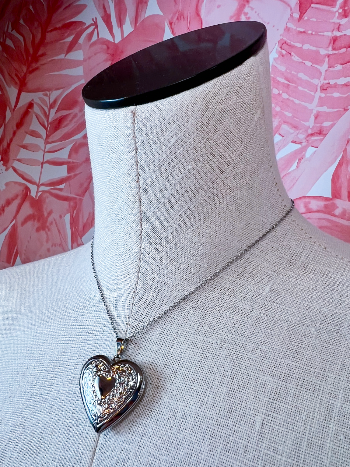 Stainless Steel Tarnish Free Locket Heart Necklace in Silver *Final Sale*