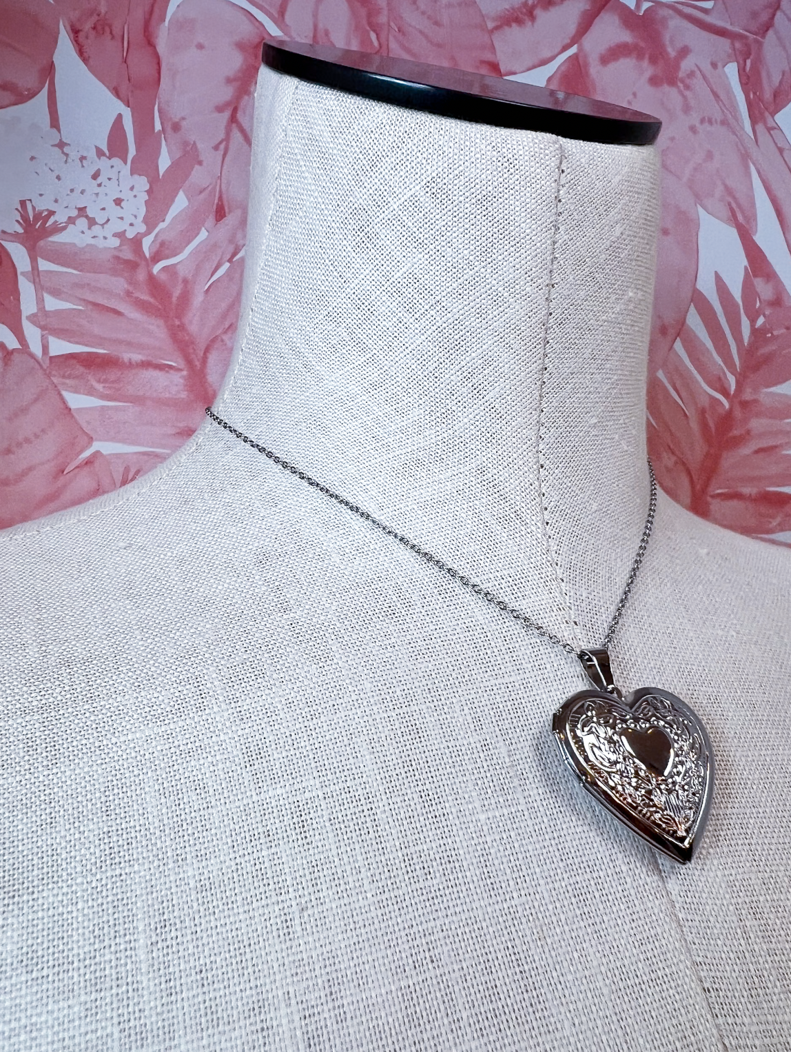 Stainless Steel Tarnish Free Locket Heart Necklace in Silver *Final Sale*