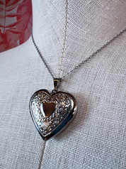 Stainless Steel Tarnish Free Locket Heart Necklace in Silver *Final Sale*