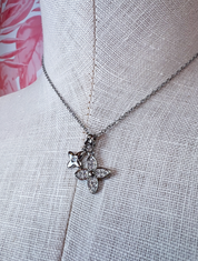 Stainless Steel Tarnish Free Star & Cross Necklace in Silver *Final Sale*