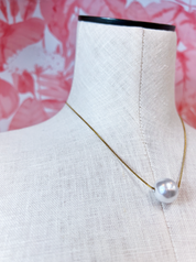 Stainless Steel Tarnish-Free Pearl Necklace in Gold *Final Sale*