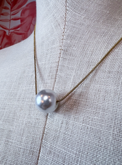 Stainless Steel Tarnish-Free Pearl Necklace in Gold *Final Sale*