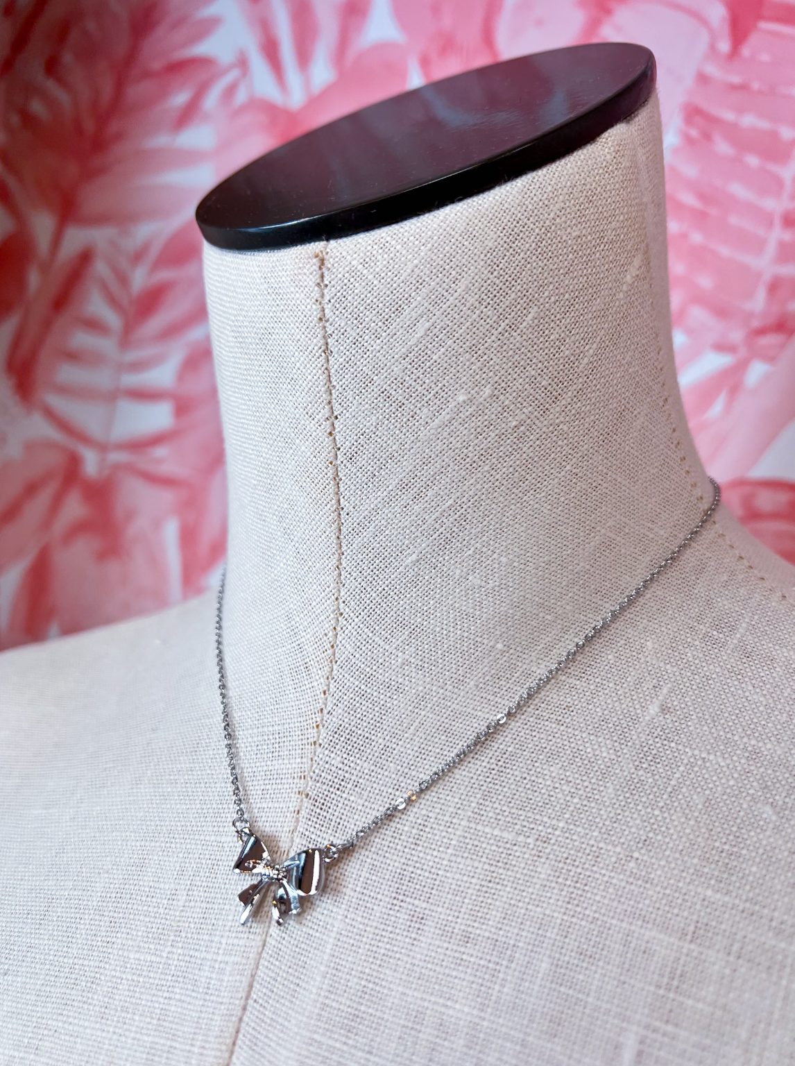 Mini Bow Ribbon Necklace in Gold *Final Sale*