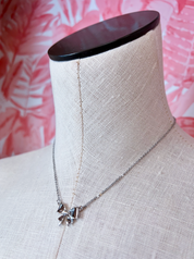 Mini Bow Ribbon Necklace in Gold *Final Sale*