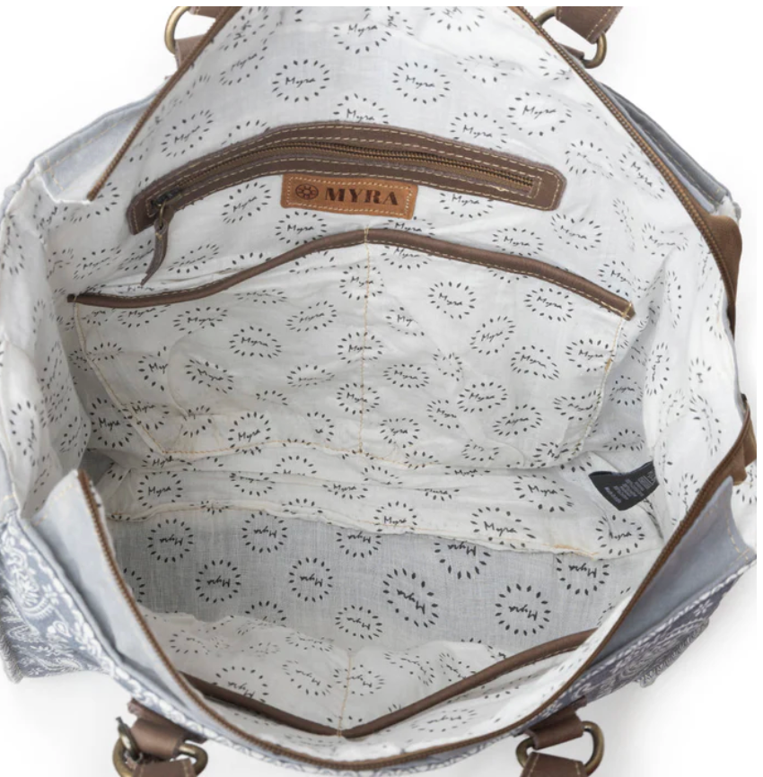 Myra | Paisley Plains Concealed Carry Bag in Faded Denim  *FINAL SALE*