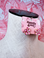 Doodle Daisy & Pearl Stud Earrings in Pink *Final Sale*